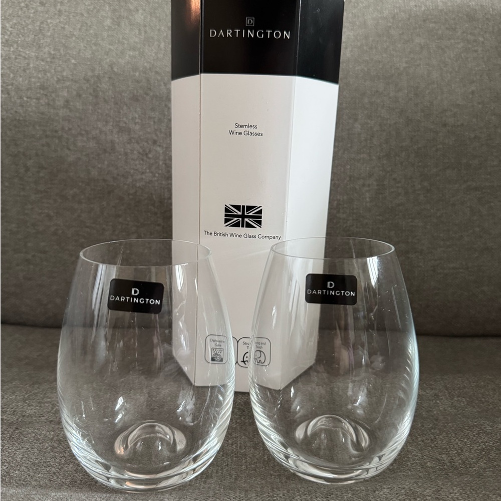 NIB Dartington Stemless Wine Glasses Set